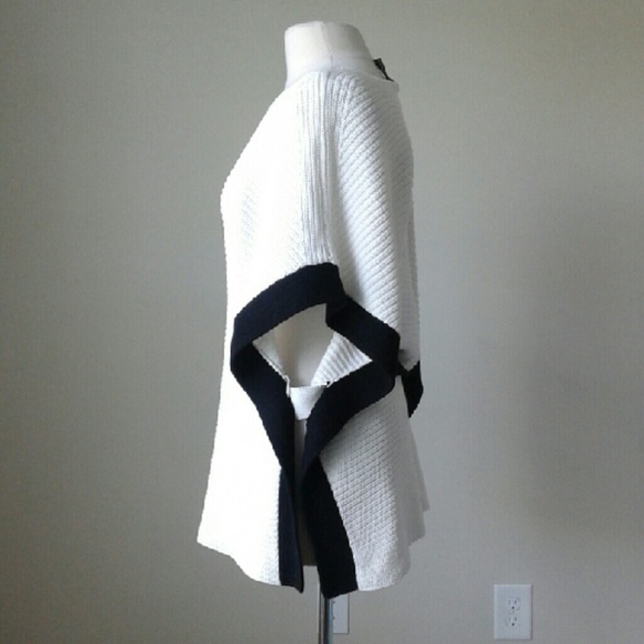 Color block ribbed poncho sweater - Picture 2 of 3