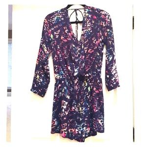 ThreeEightyTwo Navy/Multicolor Long Sleeve Romper
