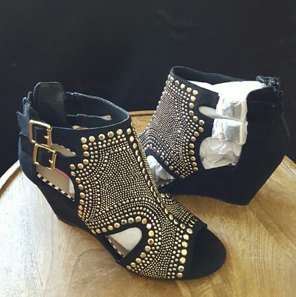 Betsey Johnson Studded Wedge Sandals NEW!