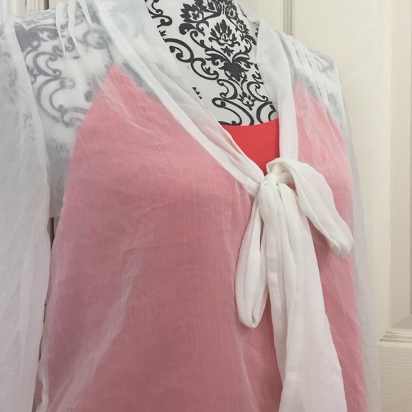 Old Navy white chiffon top size M - Picture 4 of 4