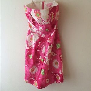 Pink strapless Lilly Pulitzer dress