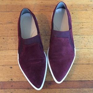 NAYA wine suede pointed toe sneaker size 6.5-7