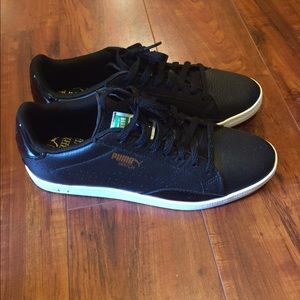 NWOT Puma Match Lo Sneaker Black Leather