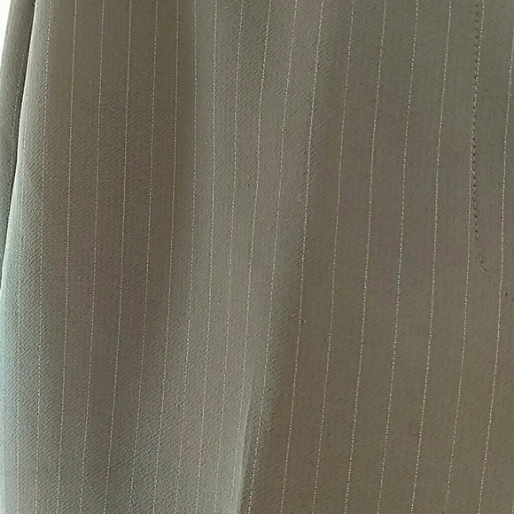 INC petite 4 brown pinstripe slacks - Picture 3 of 4
