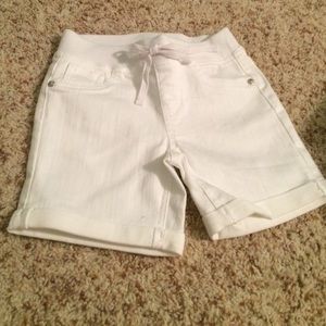 GIRLS WHITE DENIM BERMUDA