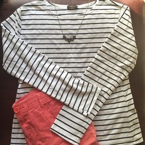 Classic striped boat neck