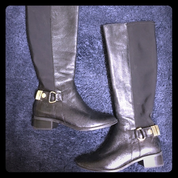 Steve Madden Black and Gold Boots