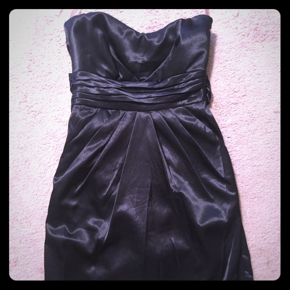 Black Satin Party Dress