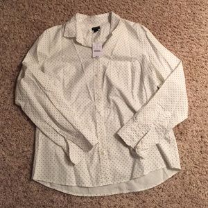 JCrew collared shirt with small polka dots