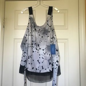 Grey/Black SimplyVera Vera Wang Sleeveless Blouse