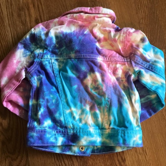 NWT Custom  Pink Purple Blue Tie Dye Jacket All Sz - Picture 2 of 3