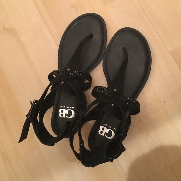 Gianna Bini black sequined sandals