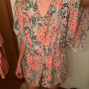 Neon floral romper