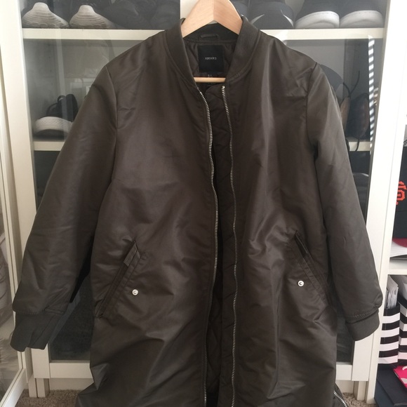 Forever 21 Jackets & Blazers - Forever21 Longline army green bomber jacket Forever 21 Jackets & Blazers - Forever21 Longline army green bomber jacket