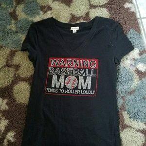 Baseball mom blingy shirt
