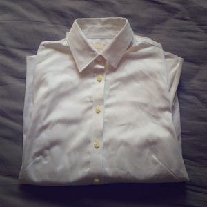 Non-iron Fitted White Button Up Shirt
