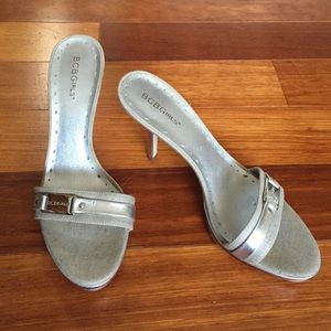 Silver sexy leather sandals from BCBGirls
