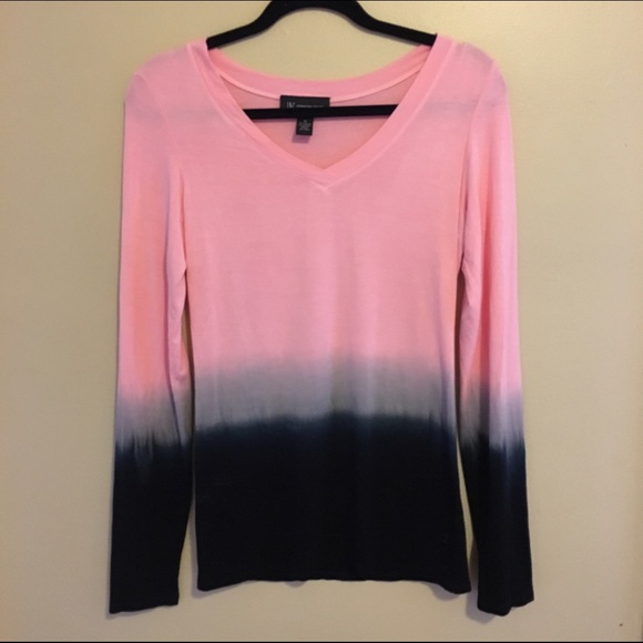 INC black and pink ink dip dye shirt