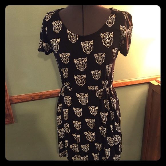 Tiger print cutout dress