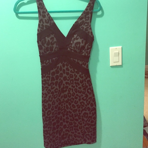 Grey and black cheetah dress with open cross back
