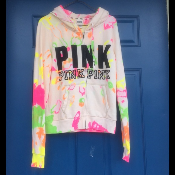 PINK Victoria's Secret Tops - Pink Victoria's Secret tie dye hoodie