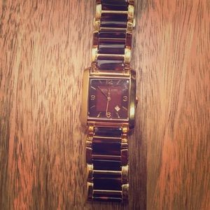 Rectangular tortoise shell Michael Kors watch