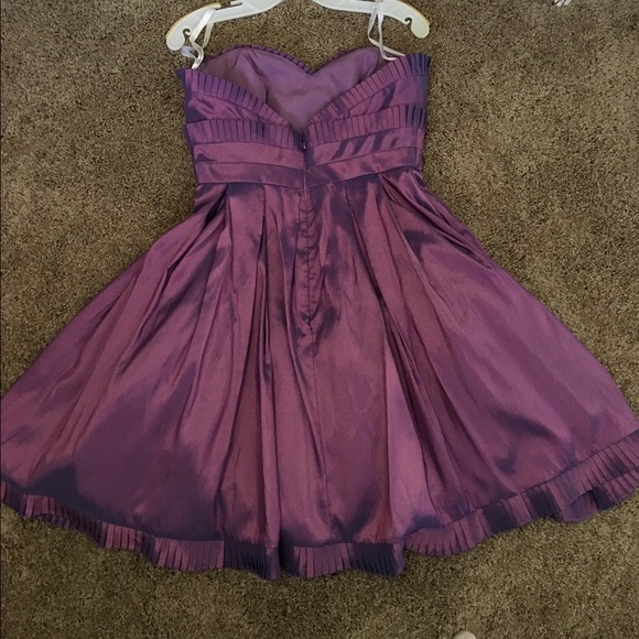 David's Bridal iridescent purple strapless dress - Picture 2 of 5