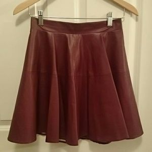 Line & Dot Faux Leather Skirt