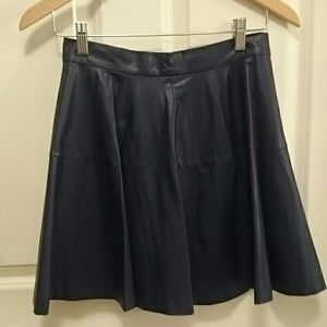 Line & Dot Faux Leather Skirt