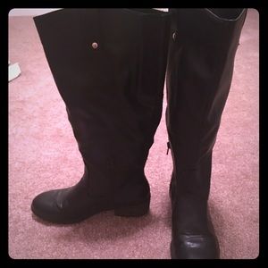 Pink & pepper black boots wide calf