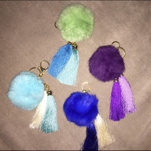 Fringe ball key chains