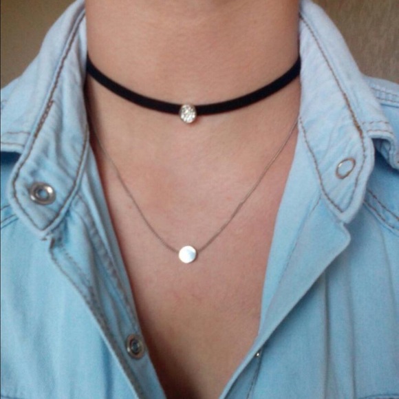 Chocker and crystal necklaces