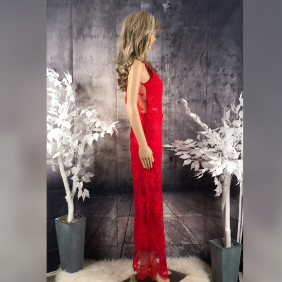 NEW! Red Crochet Lace Dress - Picture 3 of 3