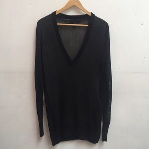 Erik Hart Factory V-neck Sheer Sweater sz L