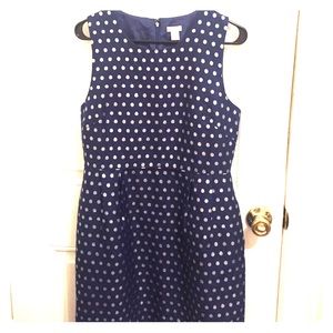 Jcrew dress - navy & silver polka dot