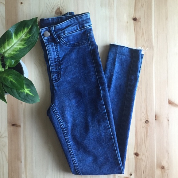 High Waisted Cut Off Jeggings
