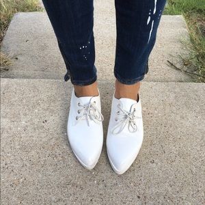 FLASH SALE: Faux Leather White Pointy Loafers