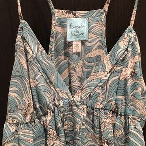 Sheer Bird Print Cover Up Sundress