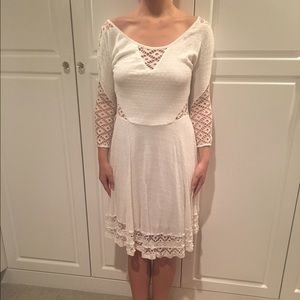 Free People White crochet detail dress