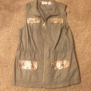 Chico's army green vest