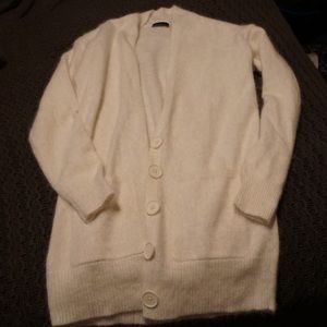 Ivory colored angora cardigan