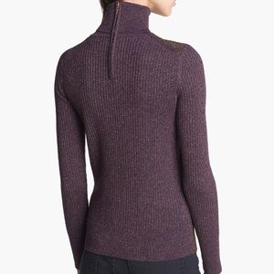 Unique Tory Burch Plum Metallic Sweater