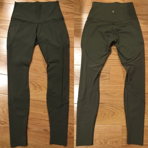 Lululemon High Rise Olive Green Leggings