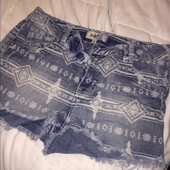 Tribal print denim shorts - Picture 1 of 2