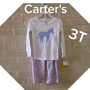 NWT 3T Carter's zebra PJs