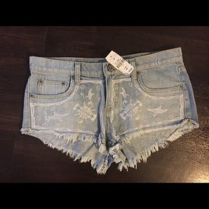 Cut off denim shorts