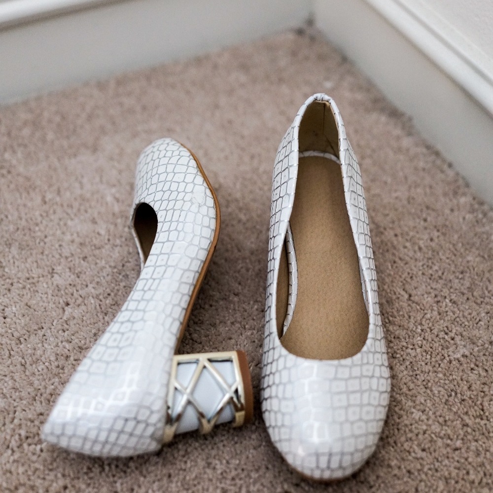 NWT FLASH SALE: White Chunky Heels
