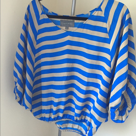 Sunday in Brooklyn Striped Blouson Top Size XS
