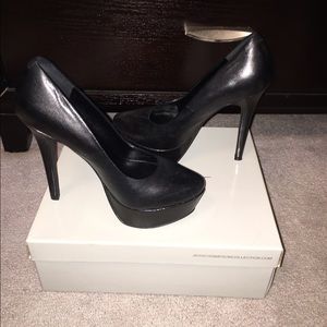 PRICE DROP! Black leather heels.