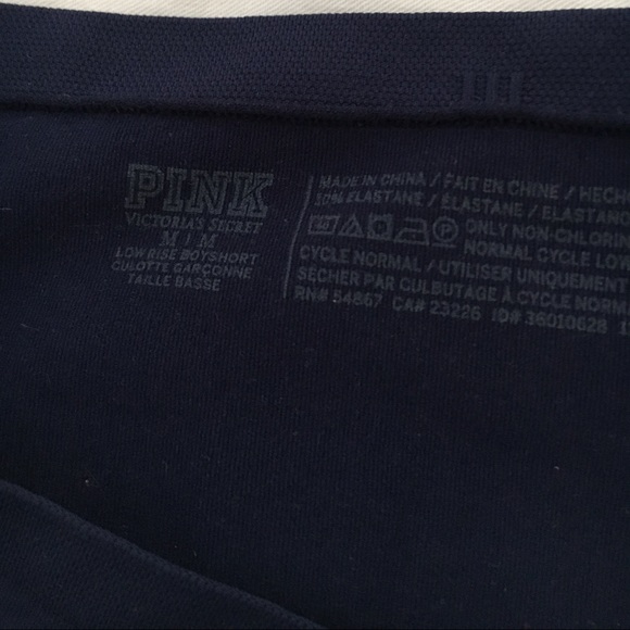 NWT PINK by VS navy blue Boyshorts. Size M - Picture 3 of 3